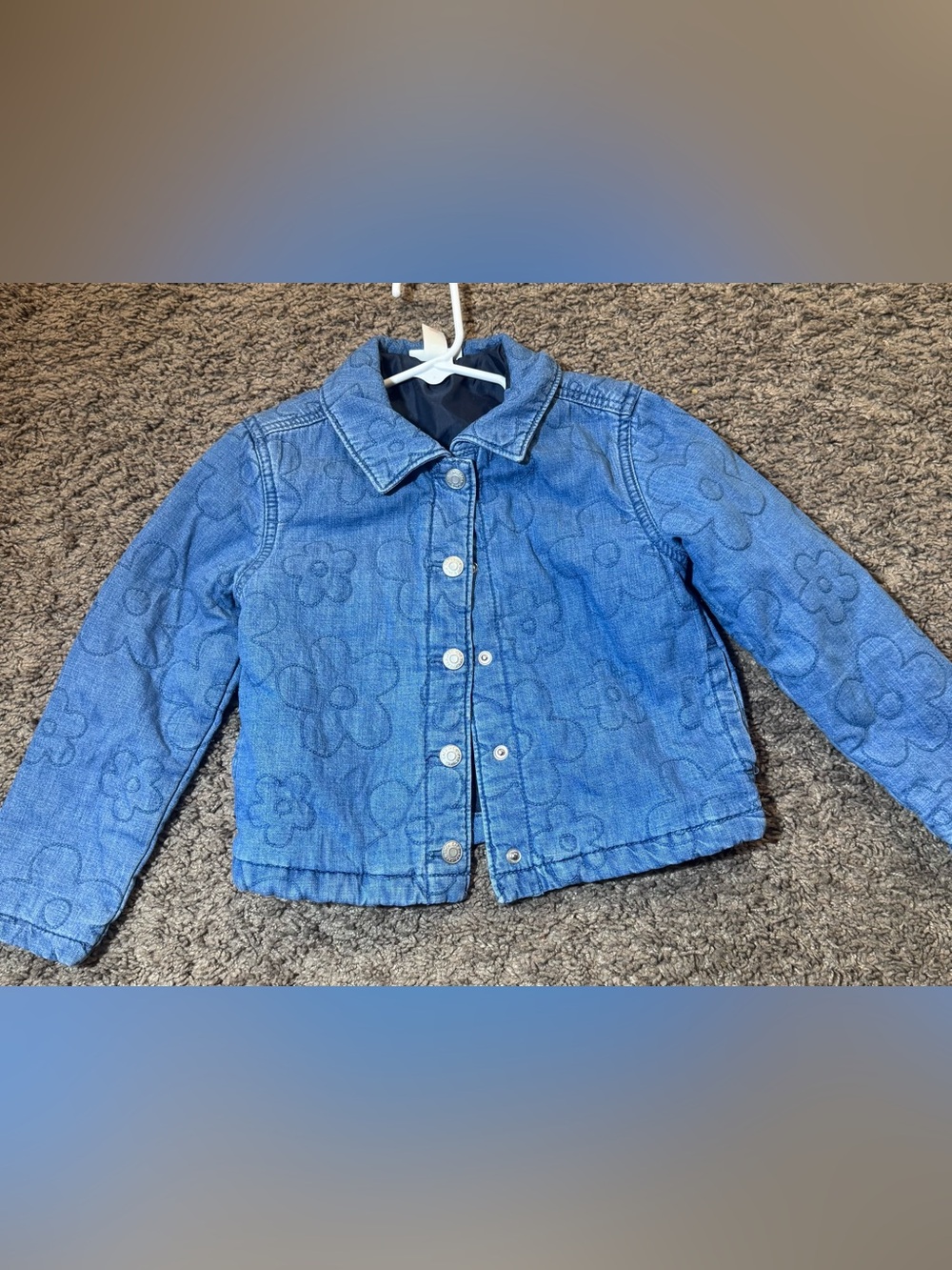 Cat & Jack Blue Floral-Print Denim Jacket Toddler girl